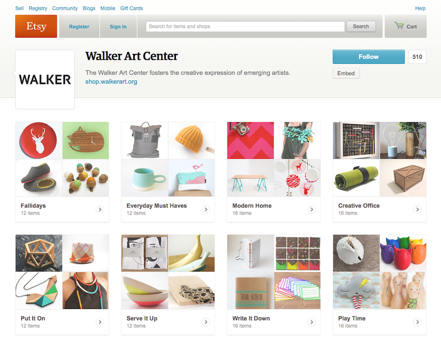 The Walker's Etsy Page, curated by Michele Tobin