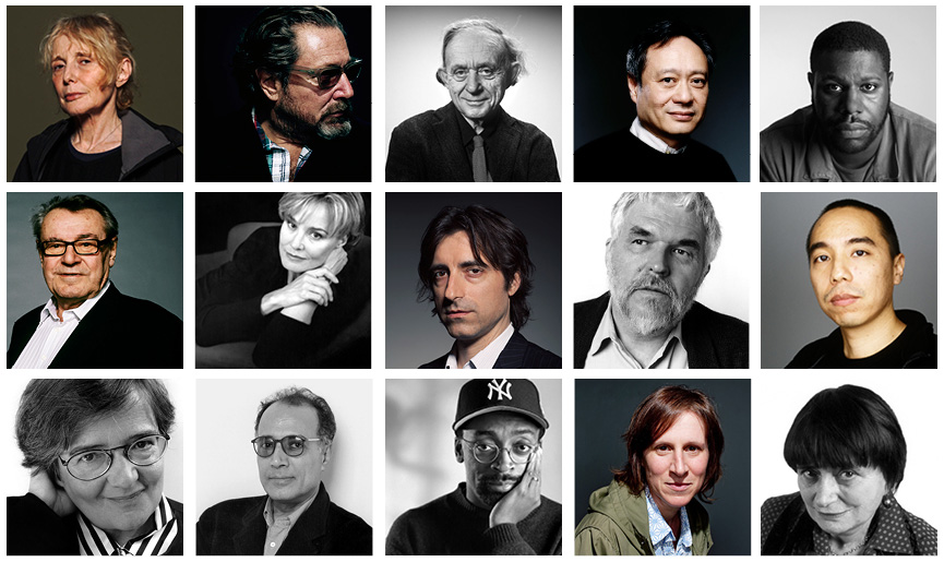 A selection of the filmmakers who have taken part in the Dialogues and Film Retrospectives series at the Walker. Top, left to right: Claire Denis, Julian Schnabel, Frederick Wiseman, Ang Lee, Steve McQueen Middle, left to right: Miloš Forman, Jessica Lange, Noah Baumbach, Stan Brakhage, Apichatpong 'Joe' Weerasethakul Bottom, left to right: Agnieszka Holland, Abbas Kiarostami, Spike Lee, Kelly Reichardt, Agnès Varda