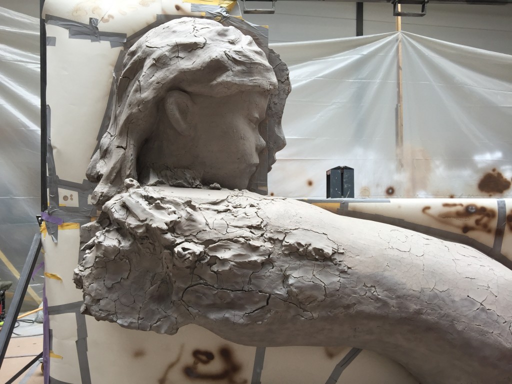 A Mark Manders sculpture in progress in his Belgium studio. Photo: Misa Jeffereis