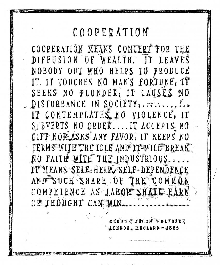 Brass rubbing of a monument to cooperation found on the grounds of Seward Park Housing Corporation (corner of Montgomery and Grand Streets on the lower east side of Manhattan), Will Holder, 2007