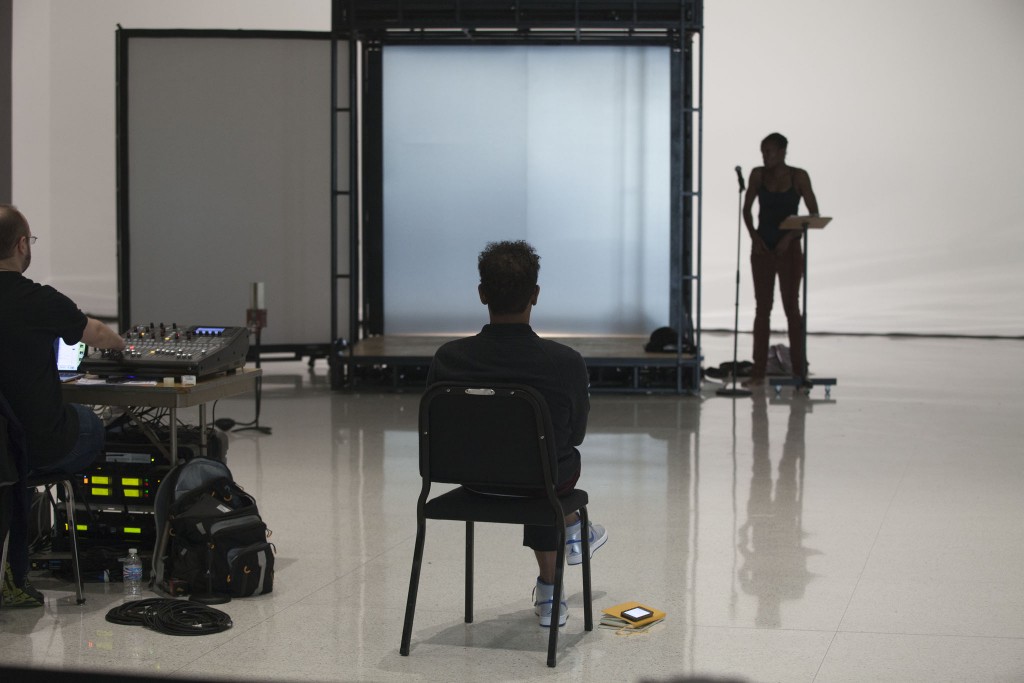 Ralph Lemon at a rehearsal for Scaffold Room, 2014. Photo: Gene Pittman, Walker Art Center