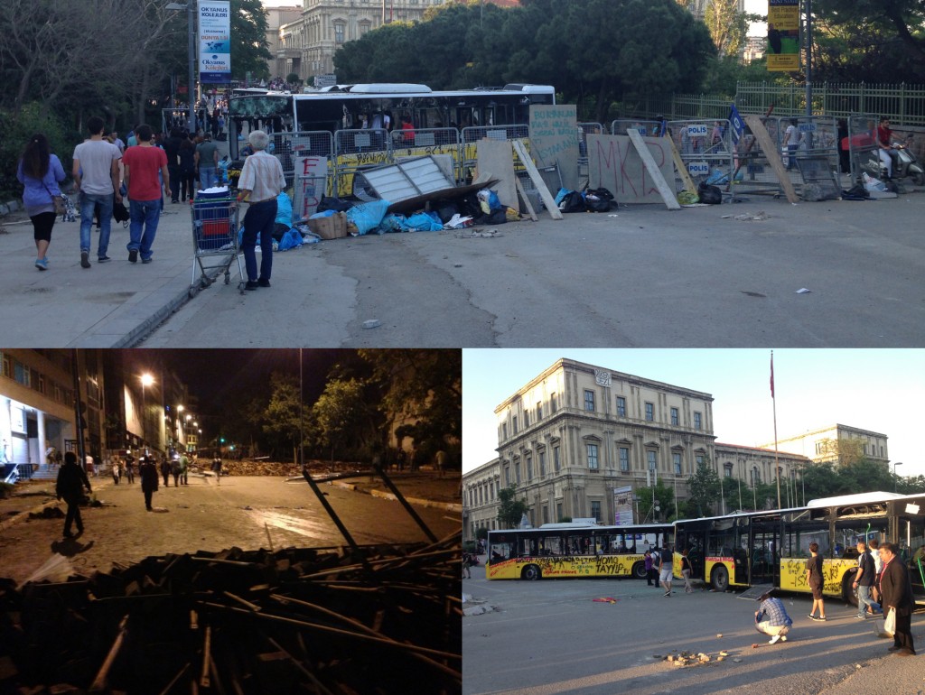 Some of the makeshift barricades. Photo: Ceren Erdem