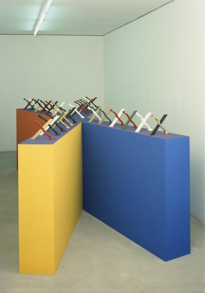 Liz Larner, Variable (1990), Painted bronze, 12 x 10 x 3/4 inches (30.5 x 25.4 x 1.9 cm) each, Edition of 25, © Liz Larner, Courtesy Regen Projects, Los Angeles