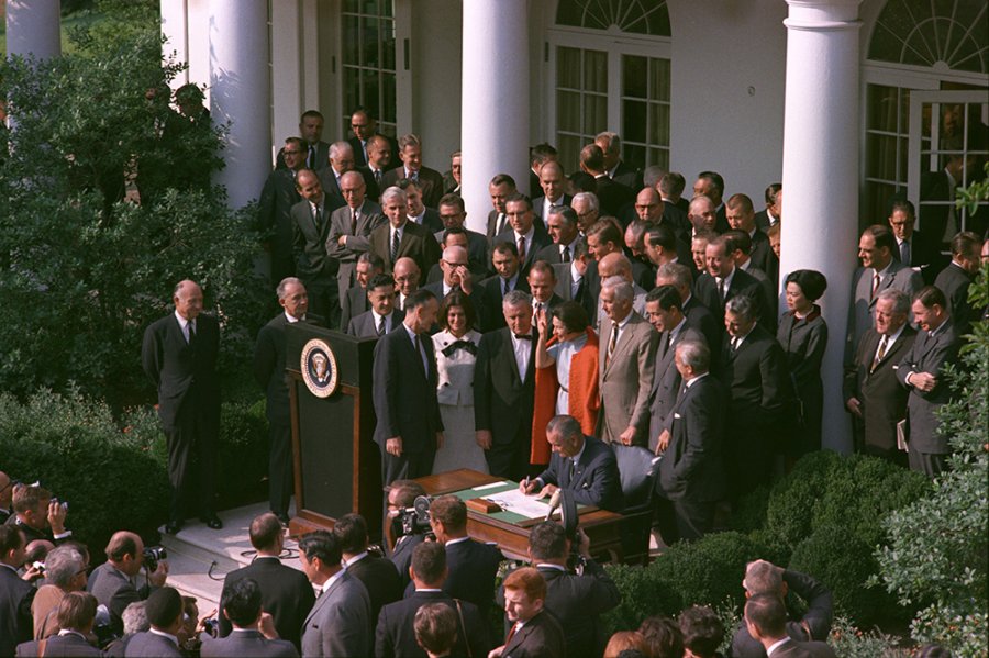 President Lyndon B. Johnson signing the Arts and Humanities endowment act 1965. Photo: neh.org