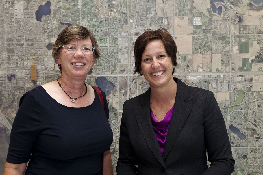 Jane Shey (left), Coordinating Consultant to Homegrown Minneapolis Sustainability and Ginger Cannon, Outreach and Research Planner Minneapolis Park and Recreation Board